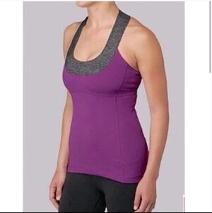 Lululemon Power Y The Scoop Neck Tank Top Purple/Gray  Size 6